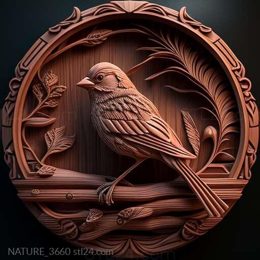 Nature and animals (st sparrow 4, NATURE_3660) 3D models for cnc